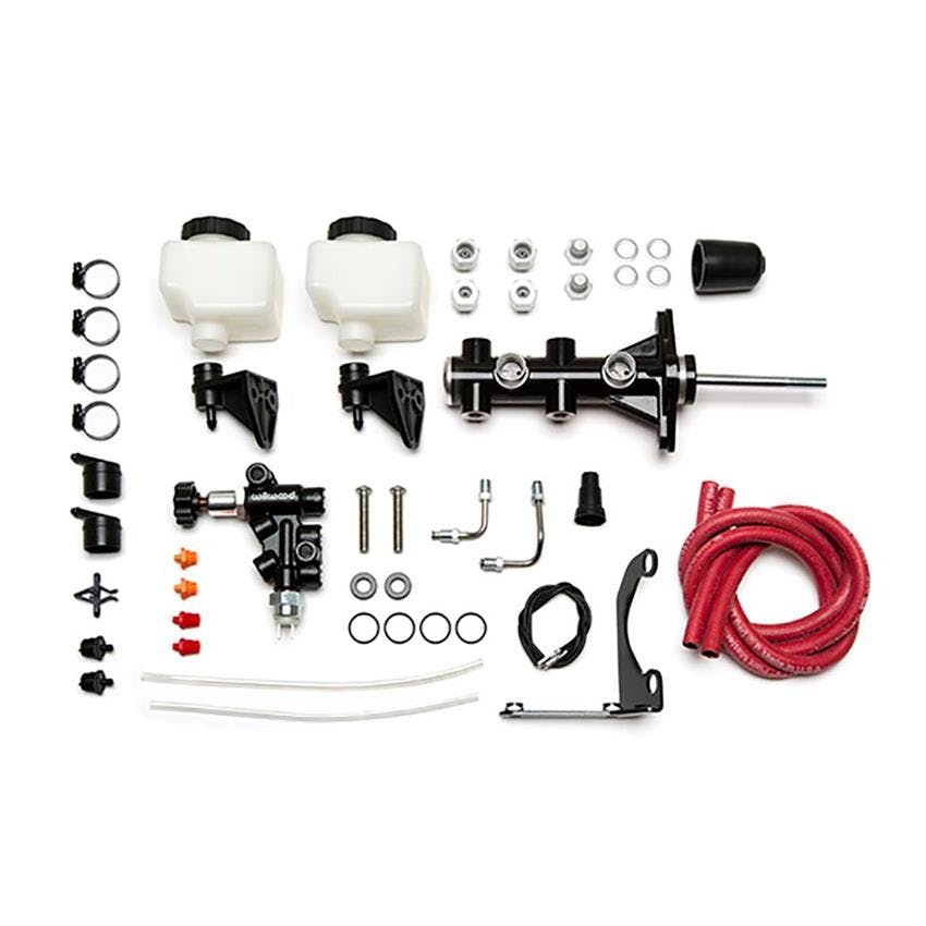 Wilwood 261-14249-BK Remote Tandem Master Cylinder Kit, 7/8 In, Black