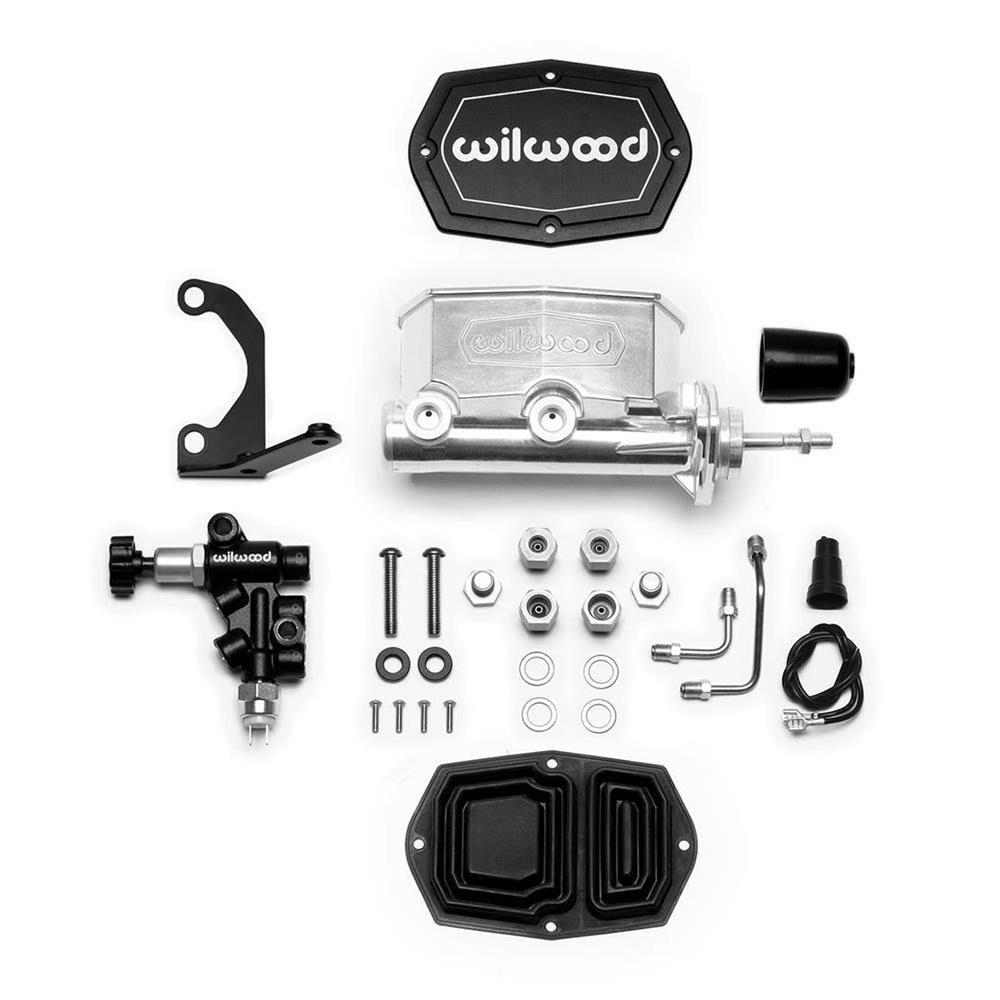 Wilwood 261-14961-P Compact Tandem M/C w/Bracket/Valve, Pushrod