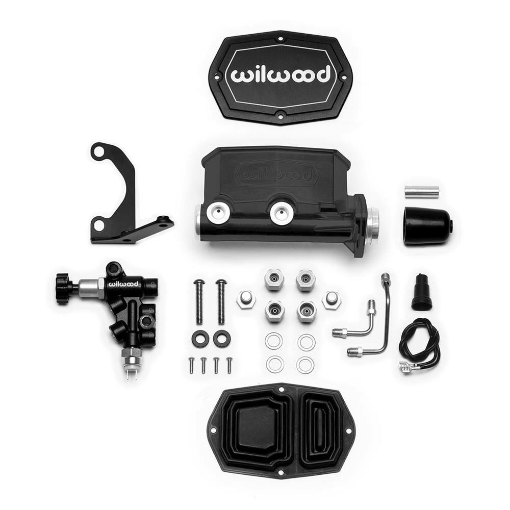 Wilwood 261-14964-BK Compact Tandem M/C Kit with Bracket/Valve