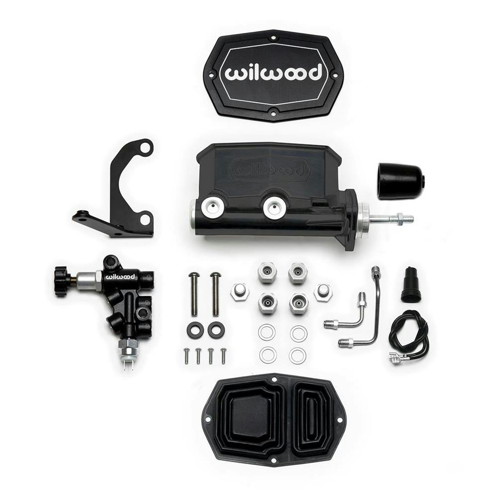 Wilwood 261-15659-BK Compact Tandem M/C w/RH Brkt and Valve