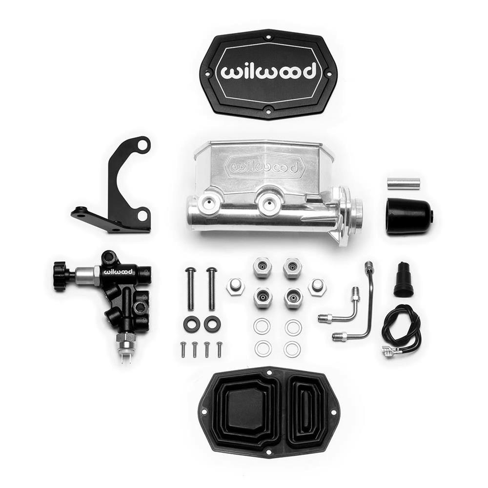 Wilwood 261-15661-P Compact Tandem M/C Kit with RH Bracket/Valve