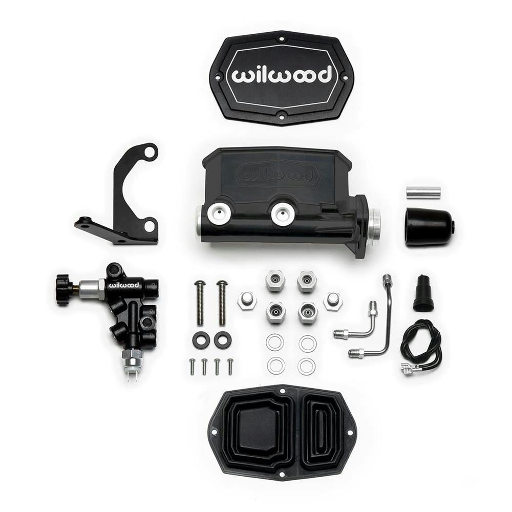 Wilwood 261-15662-BK Compact Tandem M/C Kit with RH Bracket/Valve