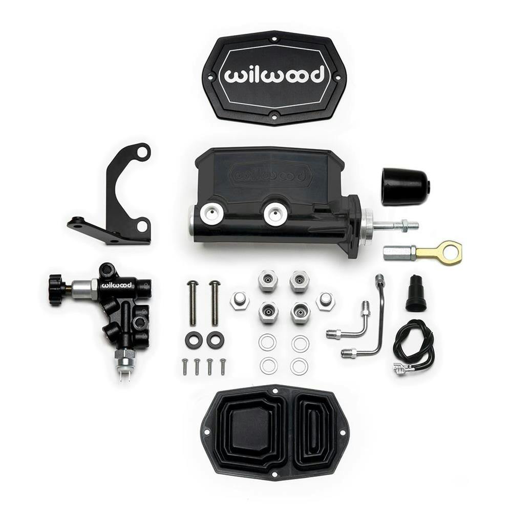 Wilwood 261-15665-BK Compact Tandem M/C w/RH Brkt and Valve