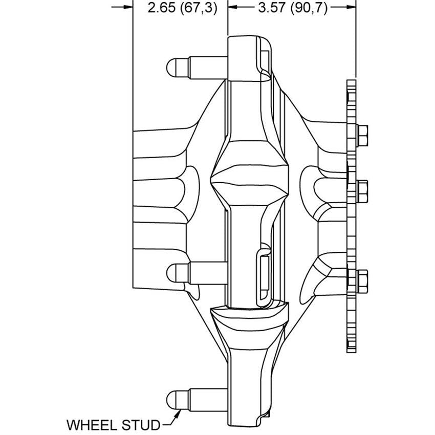 Wilwood 270-17461C Wide 5 Starlite 55XD Rear Hub, Dynamic Lug