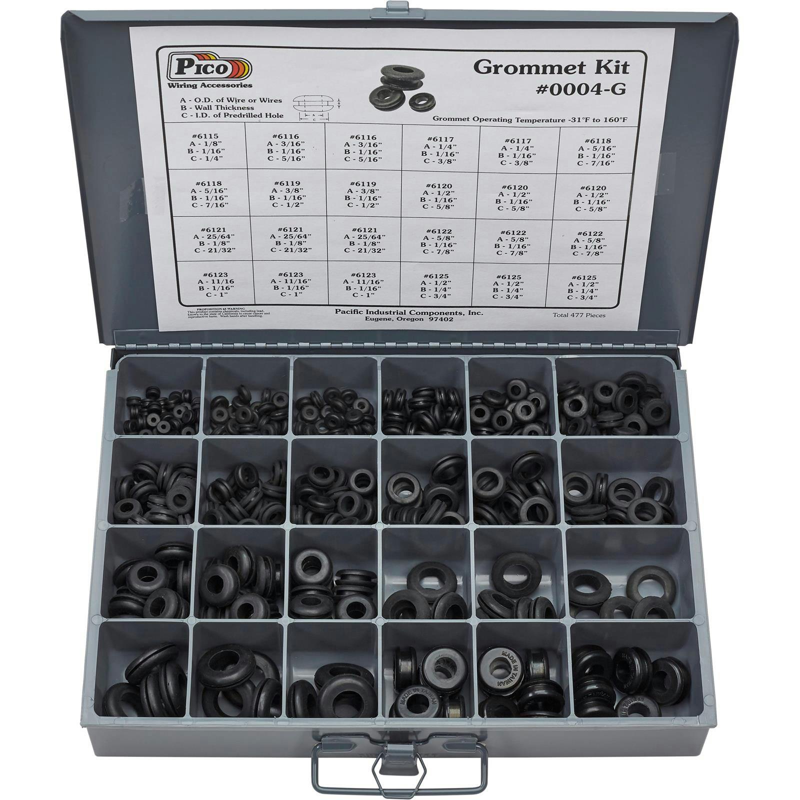 Pico 0004-G Grommet Kits, 477 Pcs