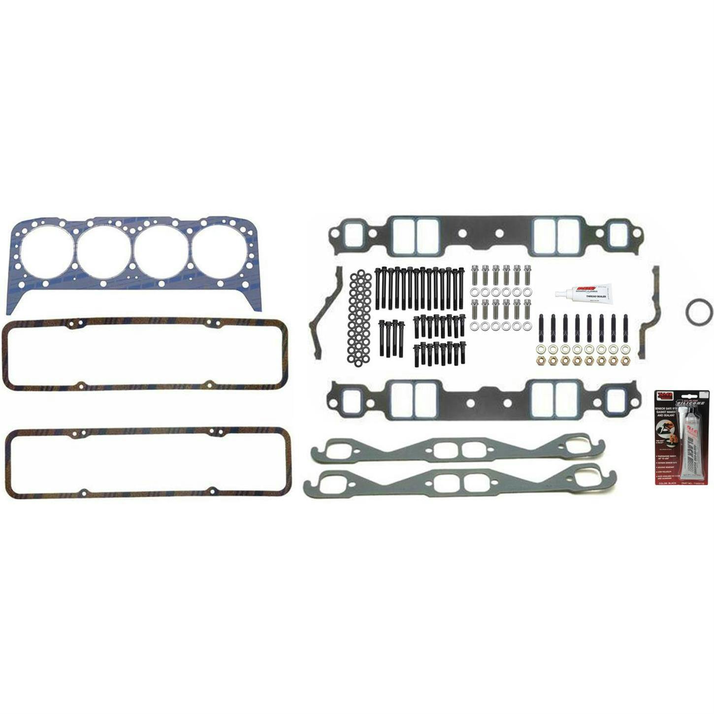 Premium SBC 283 to 350 Cylinder Head and Intake Install Kit 55-86