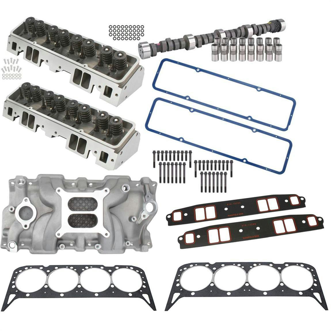 SBC Top-End Kit w/ Heads & Cam Package for 350, 327, 383 Chevy