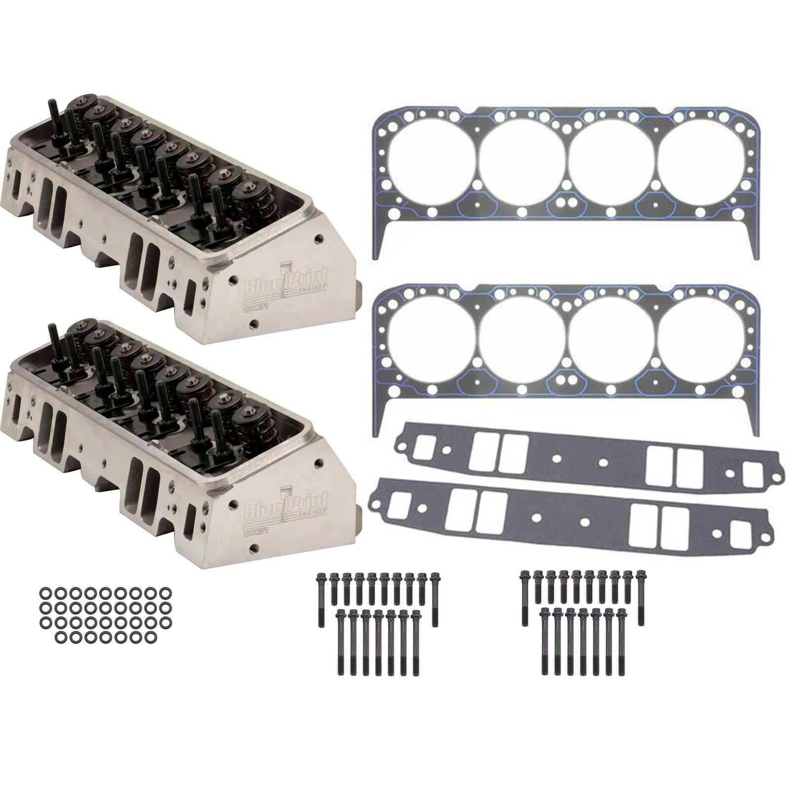 BluePrint H8002S Assembled SBC Aluminum Cylinder Heads/Install KT