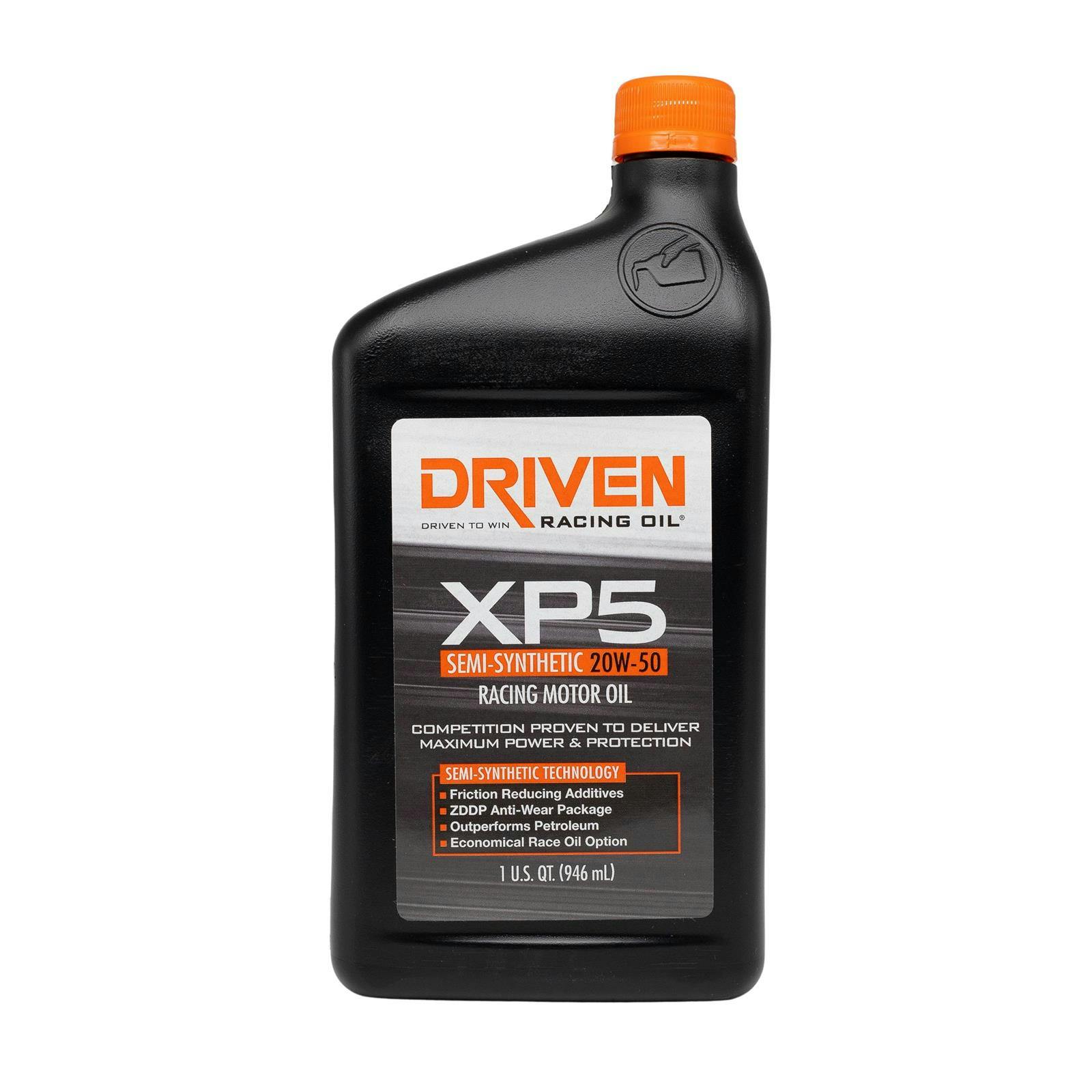 Driven Racing Oil 00906 XP5 Synthetic Blend 20W50 Motor Oil, 1 Quart