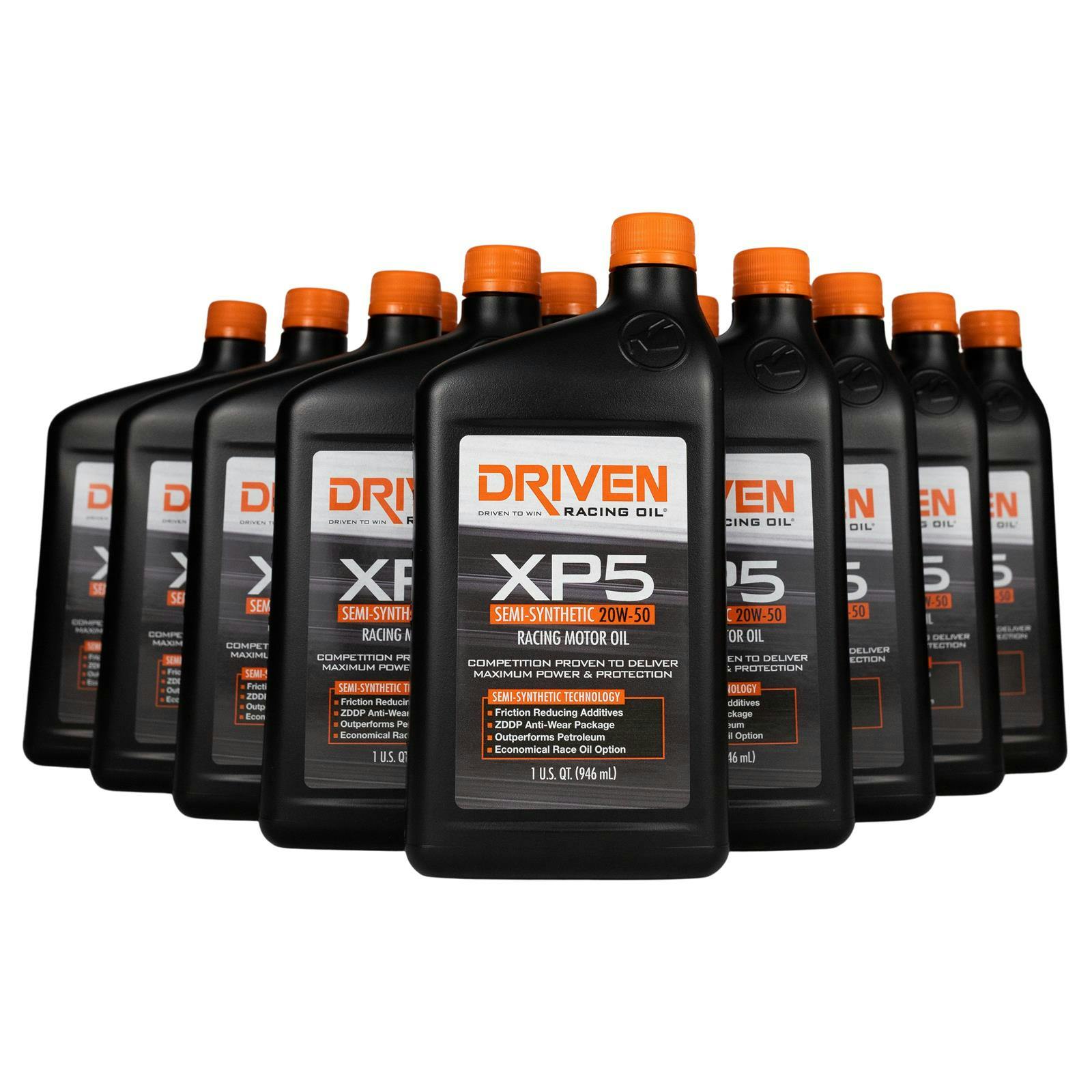 Driven Racing Oil 00906 XP5 Synthetic Blend 20W50 Motor Oil, 12qt