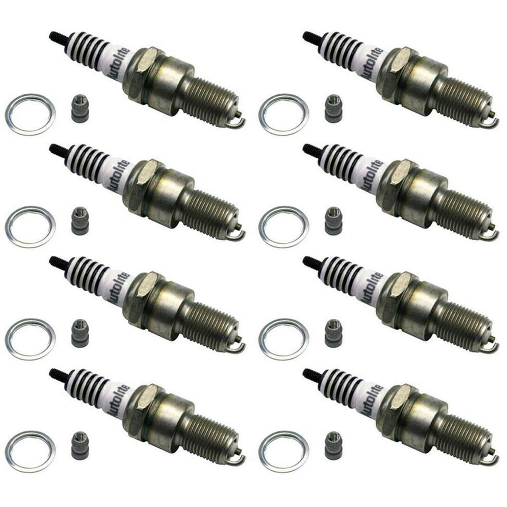 Autolite AR51 Power Tip Spark Plugs, 3/4 Reach, Gasket, Set of 8