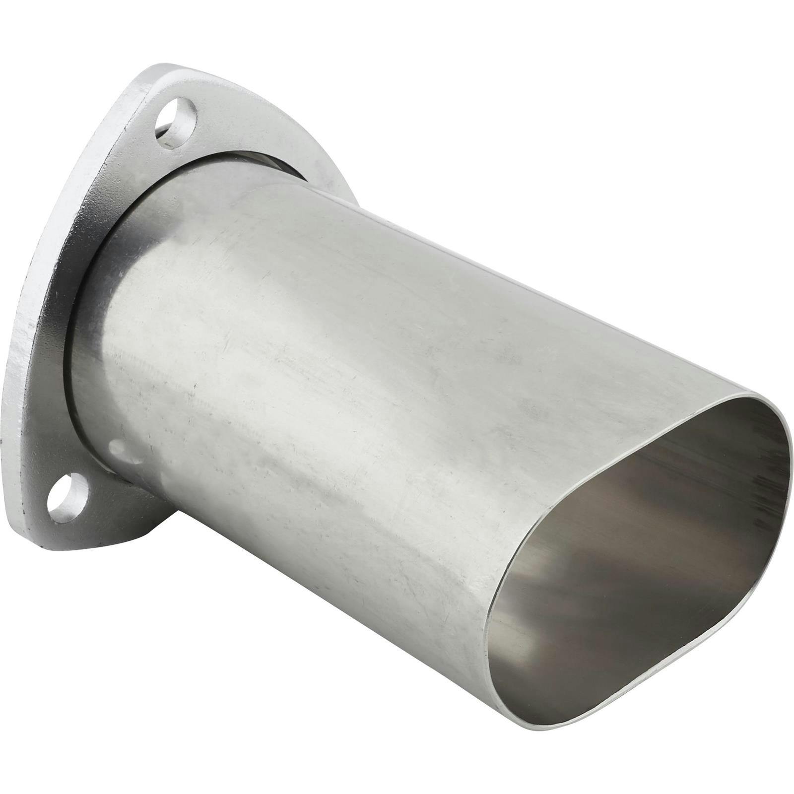 Exhaust Pipe Adapter, 3 In. Round w/ 3-Bolt Flange to 3 In. Oval