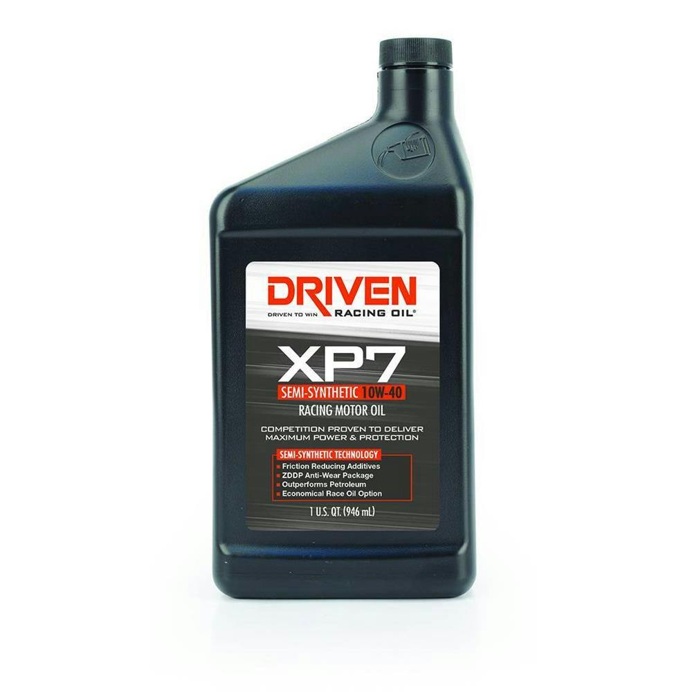 Driven Racing Oil 1706 XP7 10W-40 Semi-Synthetic Racing Oil, 1 Qt