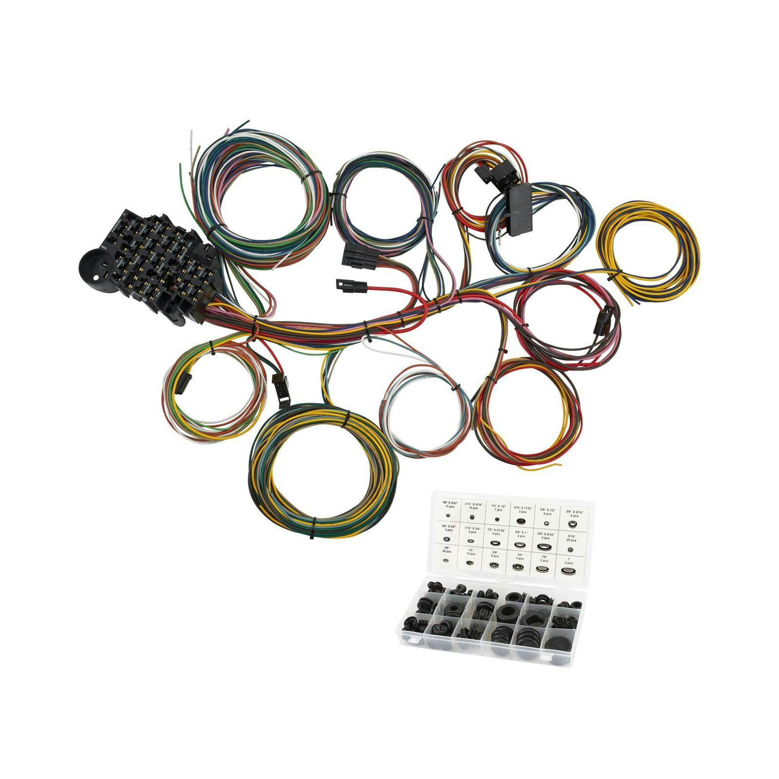 22-Circuit Aftermarket Wiring Harness & 125 Piece Grommet Kit