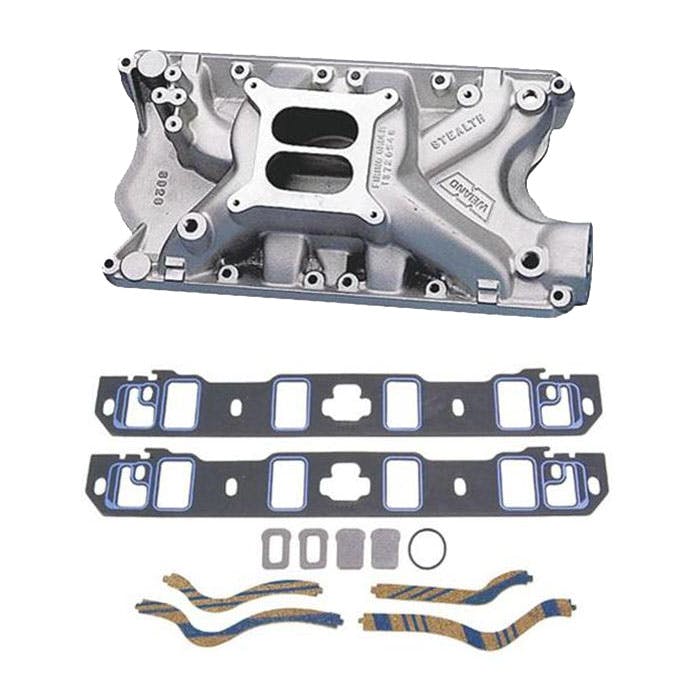 Weiand 8023 Ford 351W Stealth Intake Manifold & Fel-Pro Gask Kit