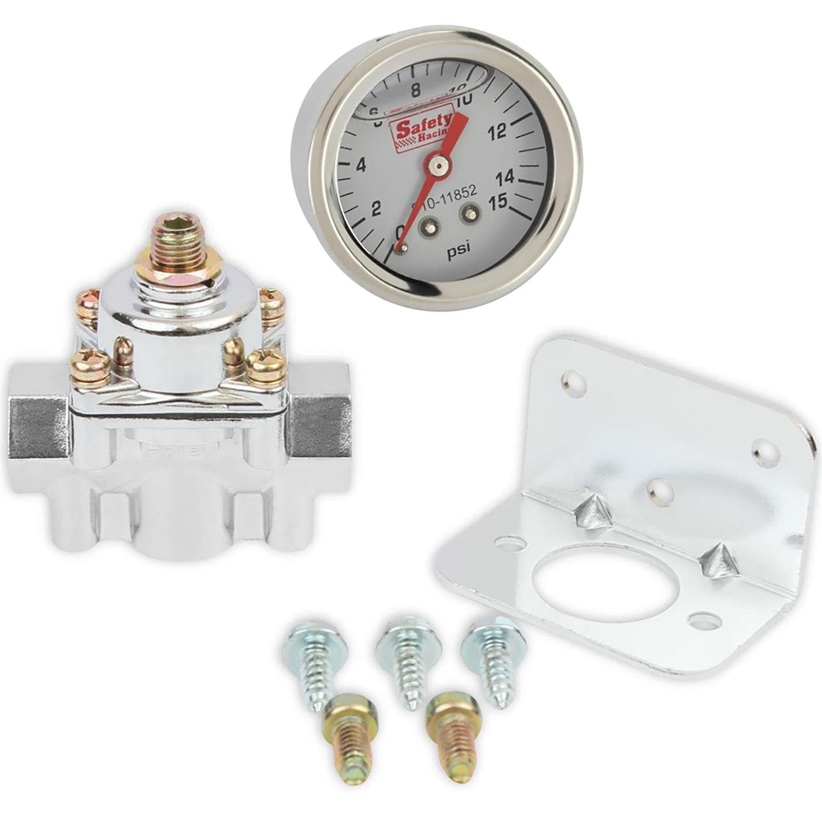Holley Fuel Pressure Regulator & Liquid Filled Gauge Kit 1-4PSI