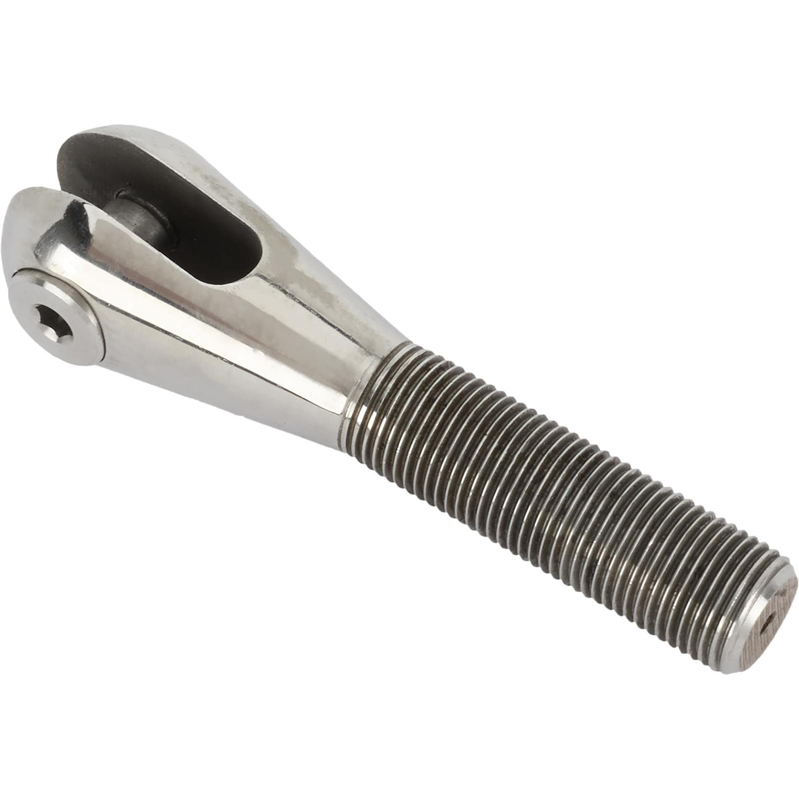 Stainless Steel Smoothie Clevis, 5/8 RH Thread, 3/8 Slot & Hole