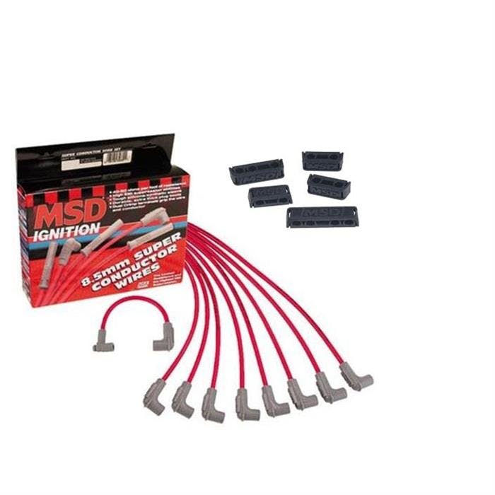 MSD 8.5mm Spark Plug Wires, Chevy Socket, Under Header w/Loom Kit