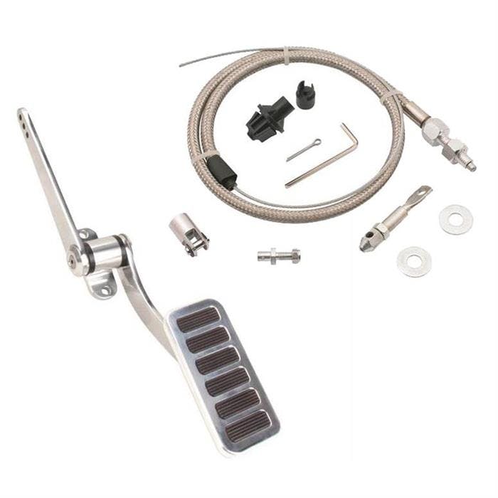 Polished Aluminum Accelerator Pedal & Mr Gasket Cable Kit
