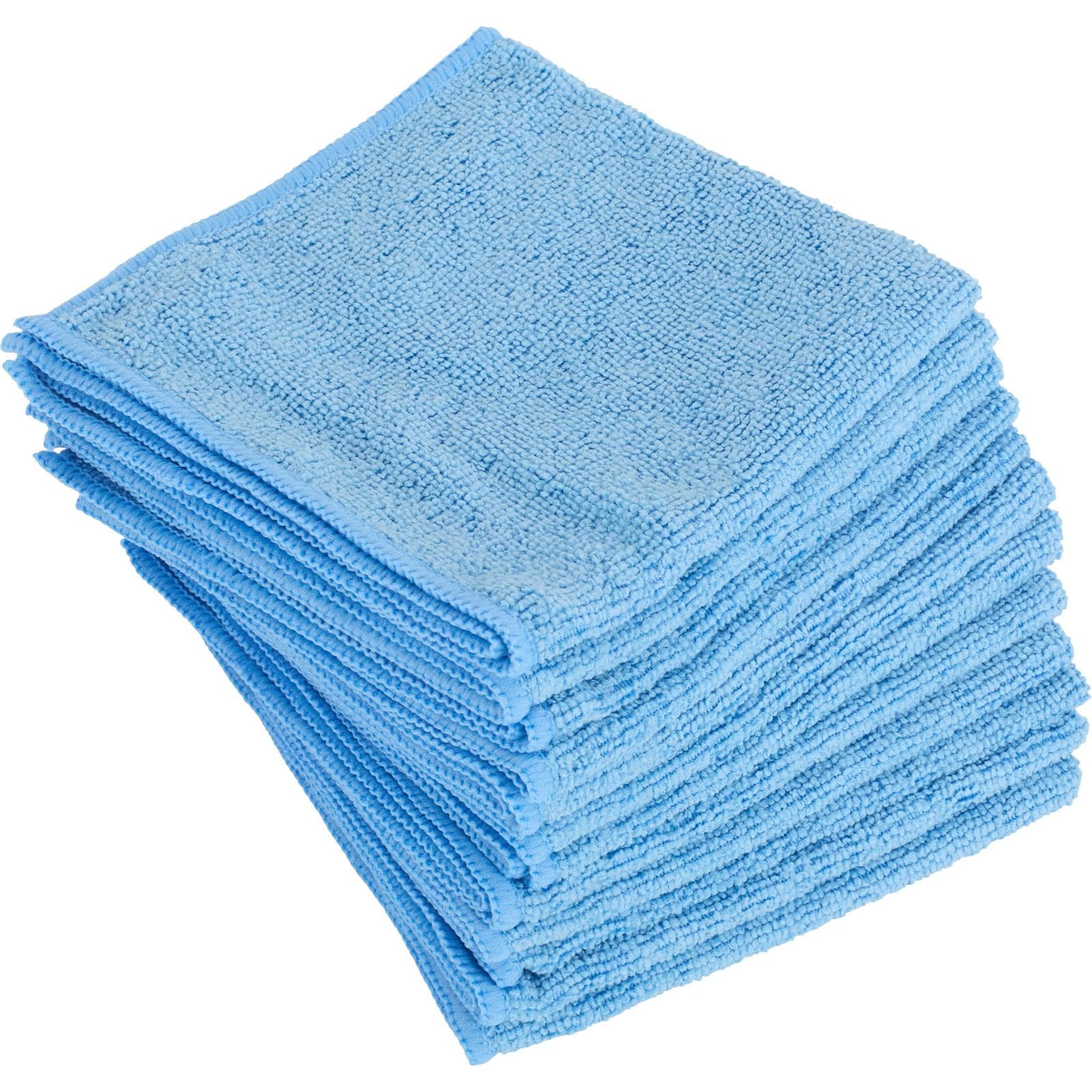 Best Microfiber Suede Towel Rags for Glass, 12x12 Inch, Blue