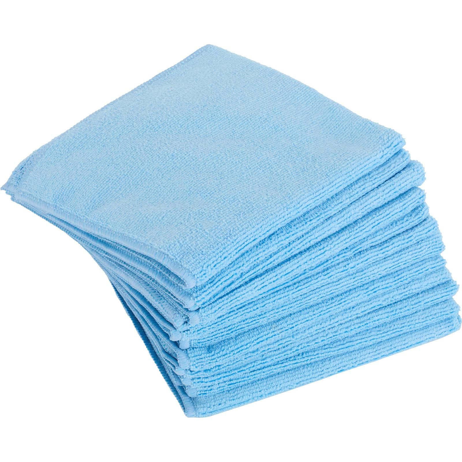 Standard Microfiber Towel, 16 Inch X 16 Inch, Blue, 12/Pack