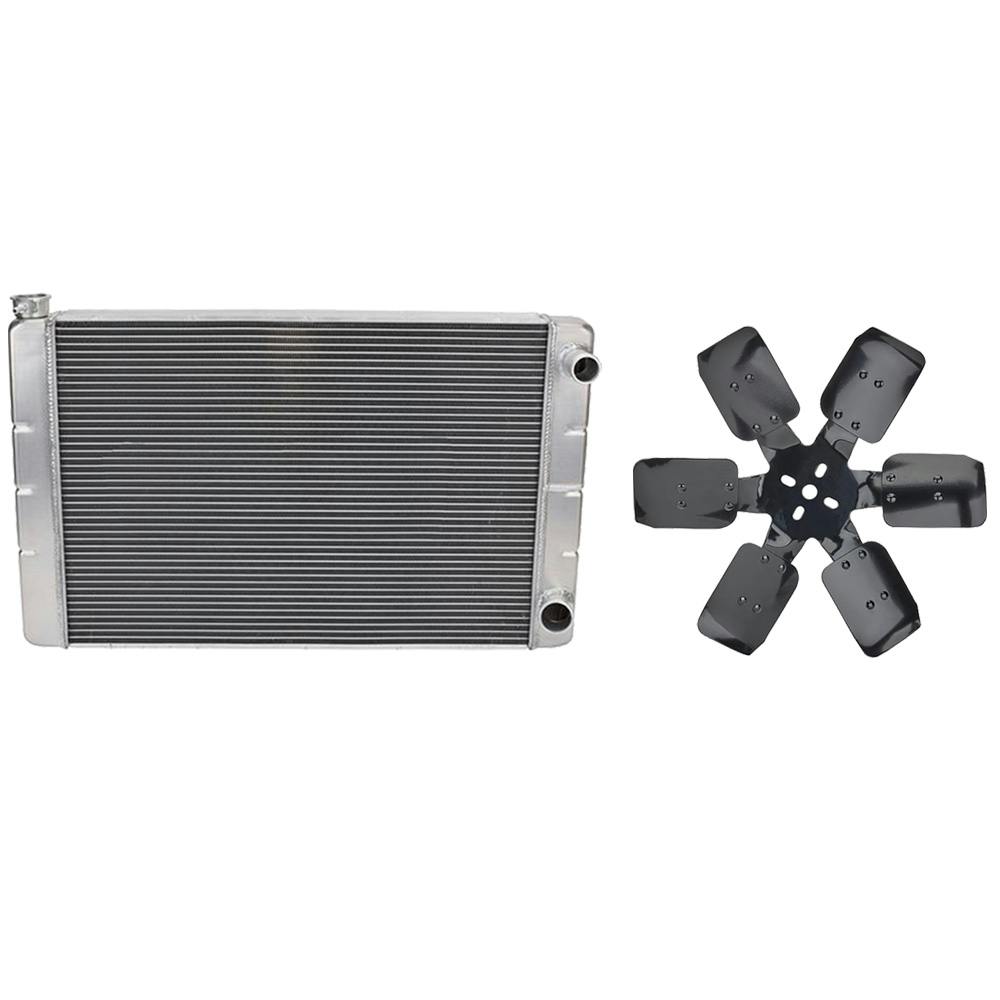 Universal SBC Double Pass Radiator Kit w/Mechanical Fan, 24 Inch