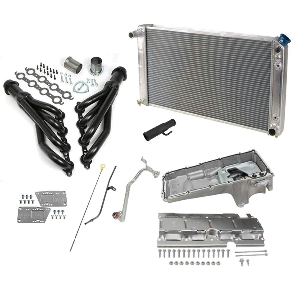 1973-87 C-10 LS Swap Radiator with Oil Pan/Headers Conversion Kit