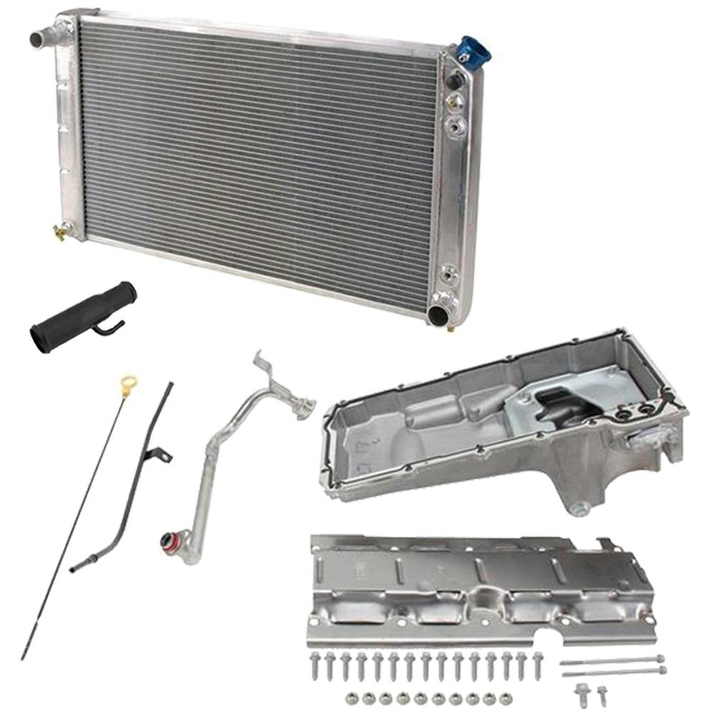 GM A-Body/Truck LS Swap Radiator w/Chevy Performance Oil Pan Kit