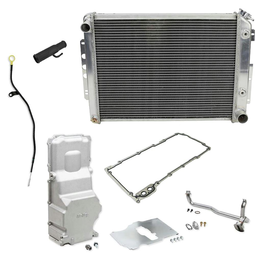 1967-69 Camaro LS Swap Radiator Kit with Holley 302-3 Oil Pan