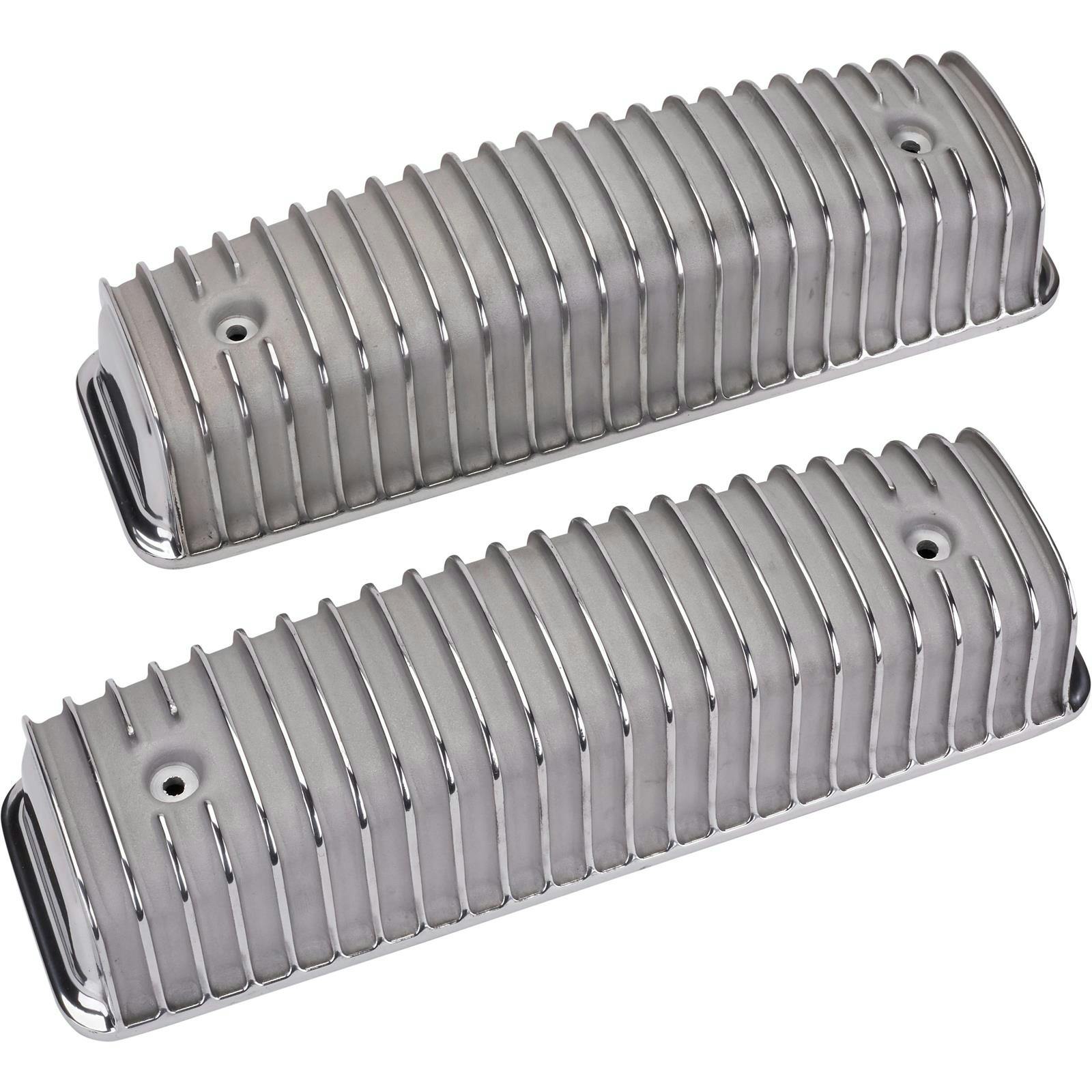 Ford Y-Block Finned Valve Covers, Polished