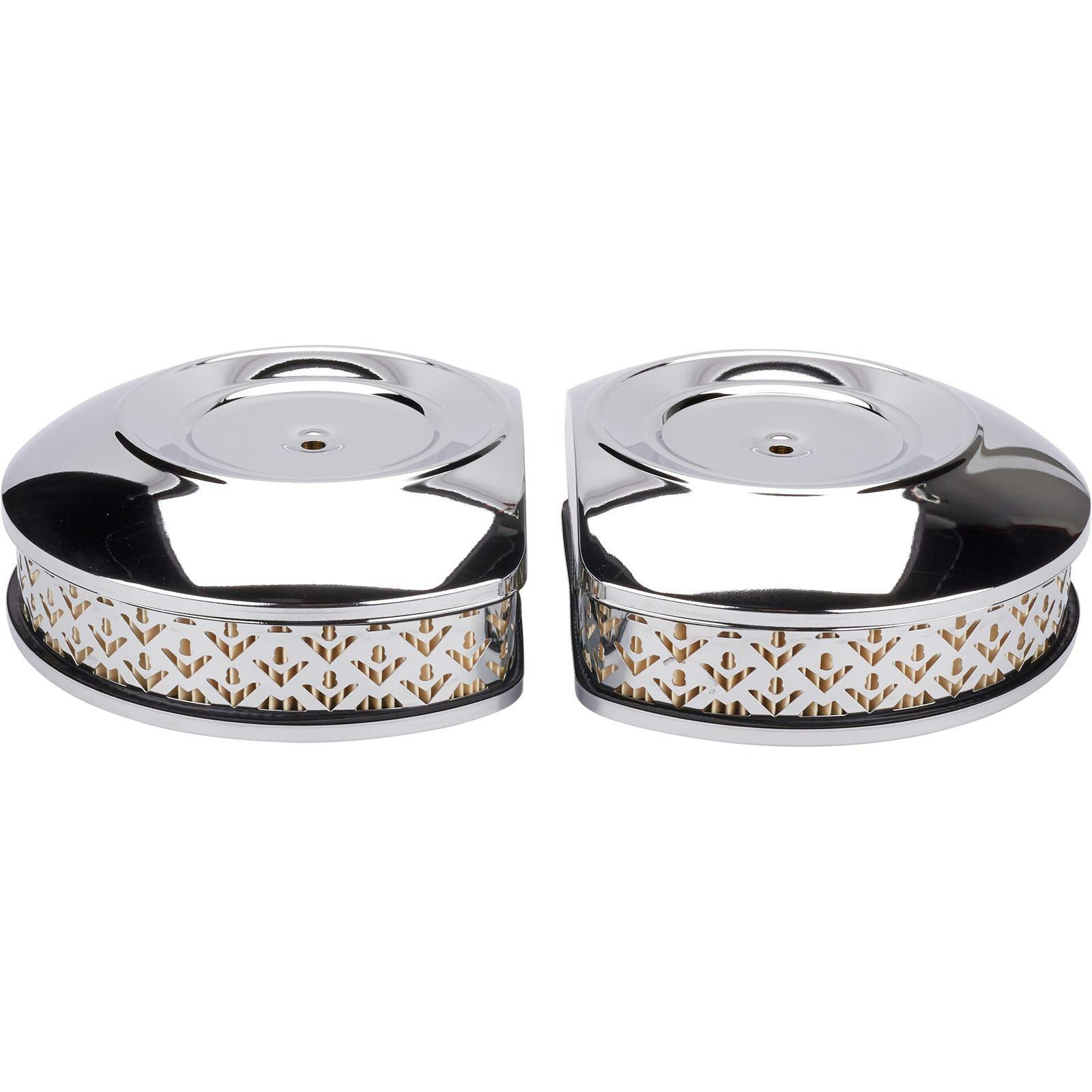 Speedway Round V8 Logo Dual Quad Air Cleaners, 4-1/8 Inch Base