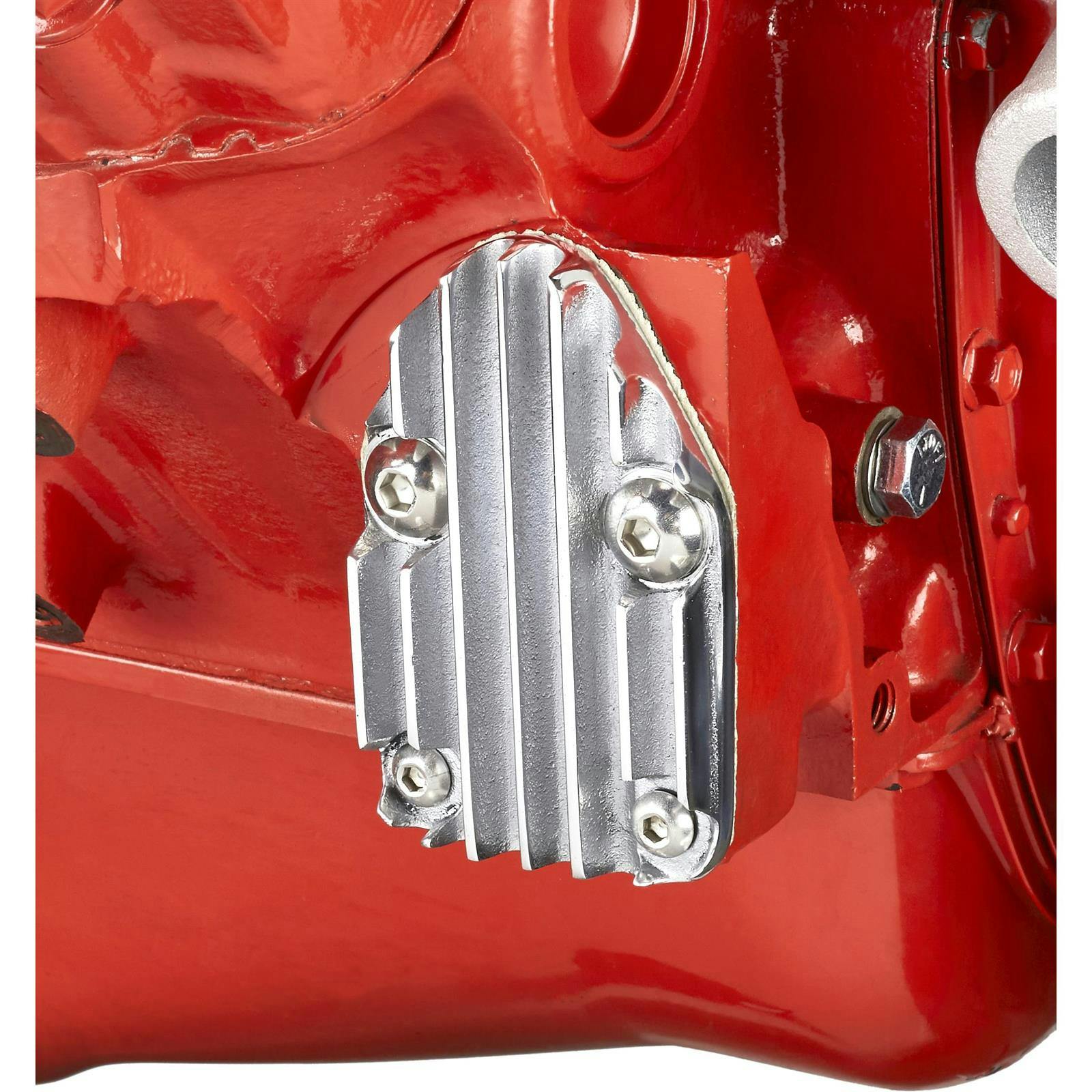 Speedway SBC Finned Aluminum Fuel Pump Block-Off Plate