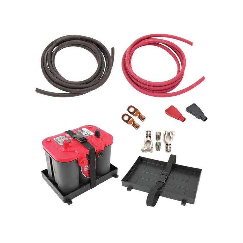 Car Battery Relocation Kit w/Plastic Hold Down Tray