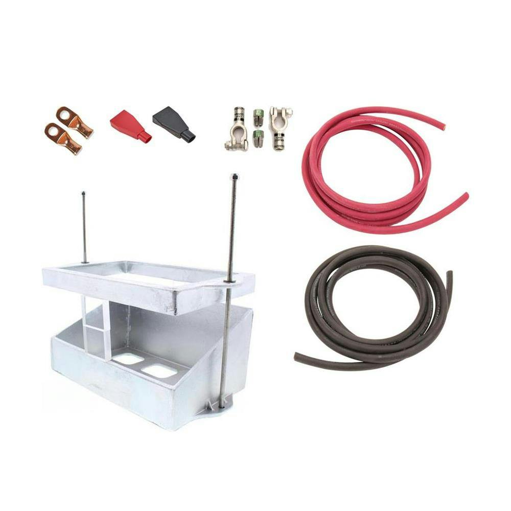 Car Battery Relocation Kit w/Cast Alum Box
