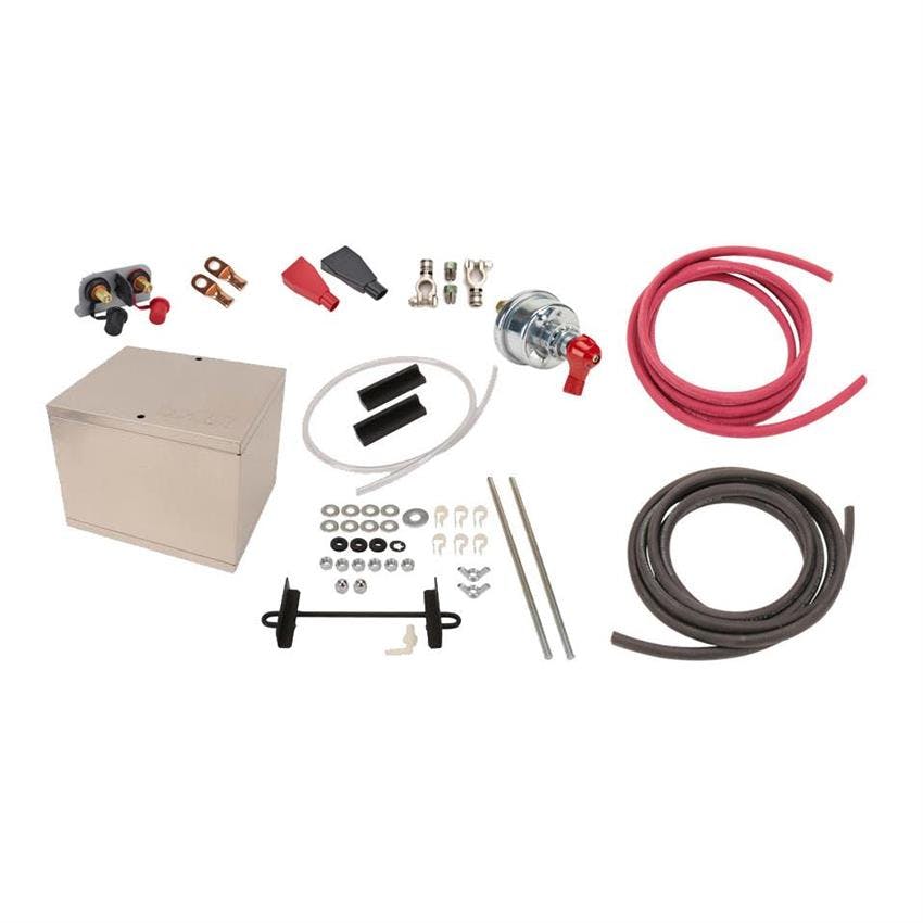 Car Battery Relocation Kit w/Taylor Aluminum Box w/Batt Disc