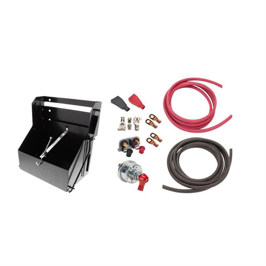 Car Battery Relocation Kit w/Steel Drop-Out Box w/Batt Disc
