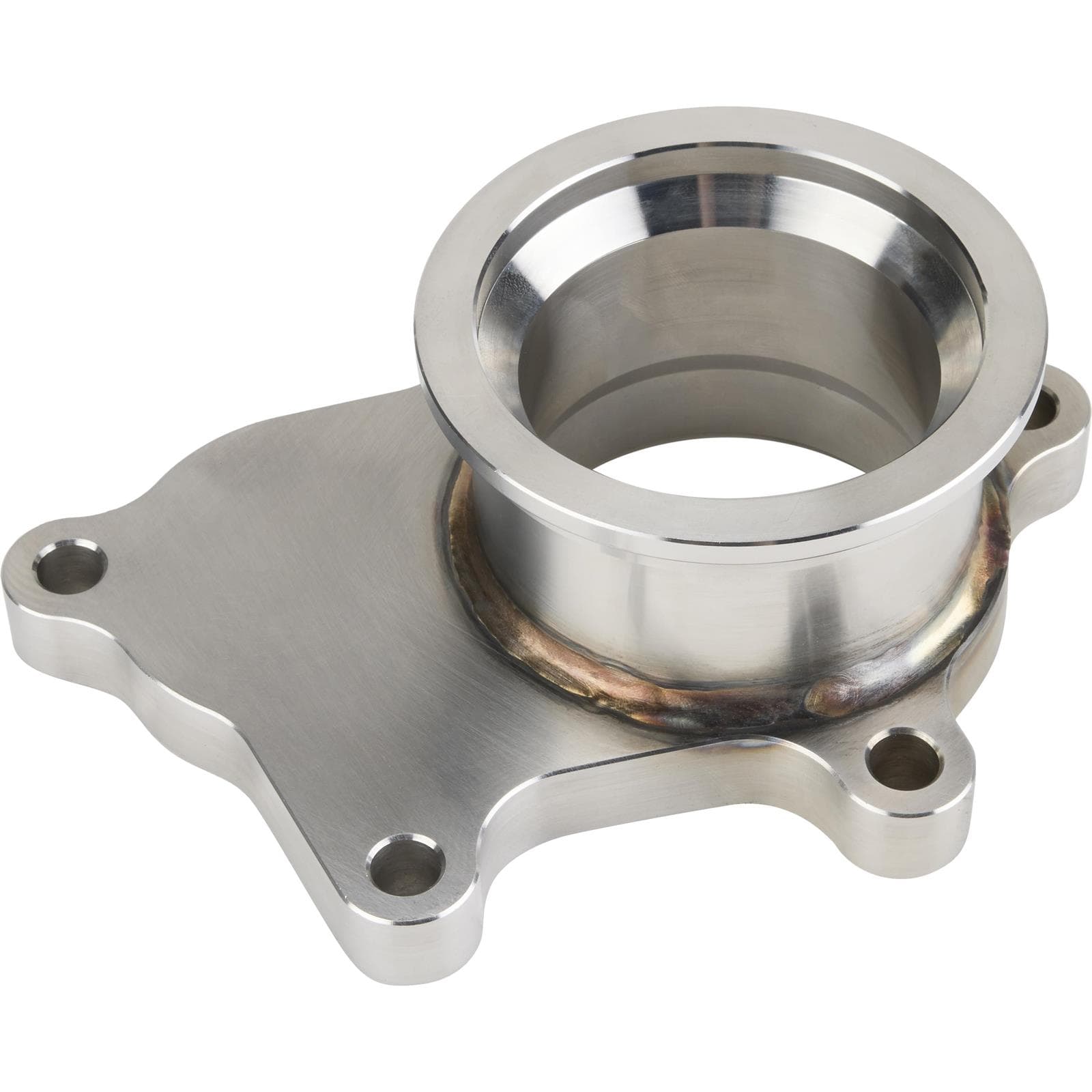 5-Bolt T3/T4 Wastegate to 2.50-in V-Band Adapter, Stainless Steel
