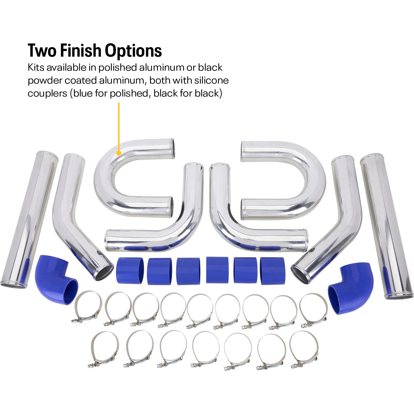 Aluminum Cold Side Turbo Intercooler Pipe Kit, 2.5-inch/3-inch