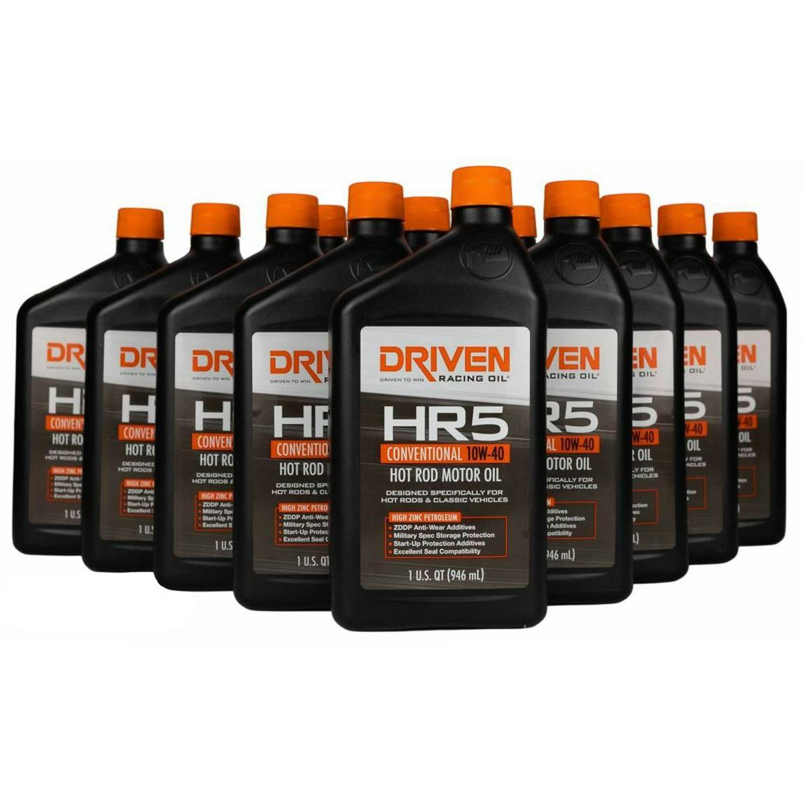 Driven Racing Oil 03807 HR5 Conventional 10W40 Motor Oil, 12 Quarts