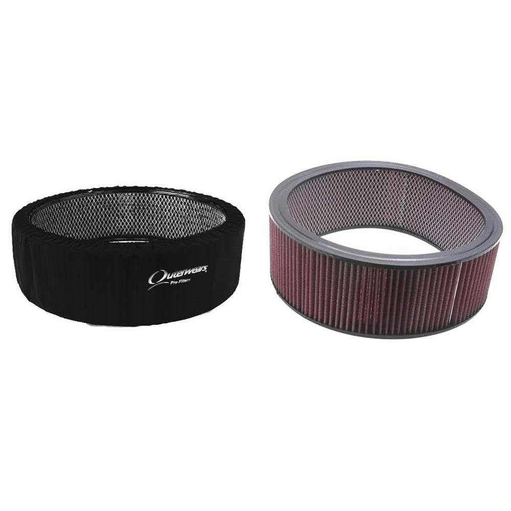 Washable Air Filter Element & Black Outerwear, 14 x 4 Inch