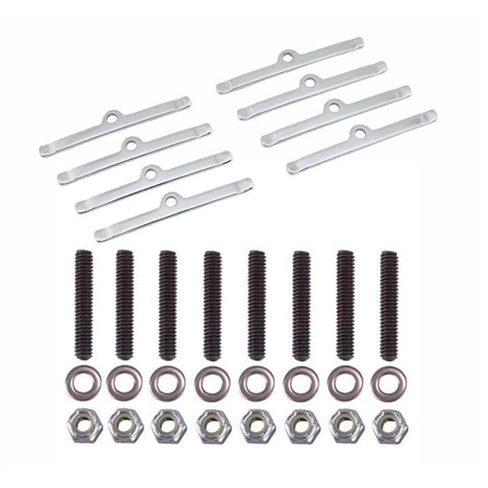 Valve Cover Studs, Washer, Locknuts and Hold Down Clamps, Chrome