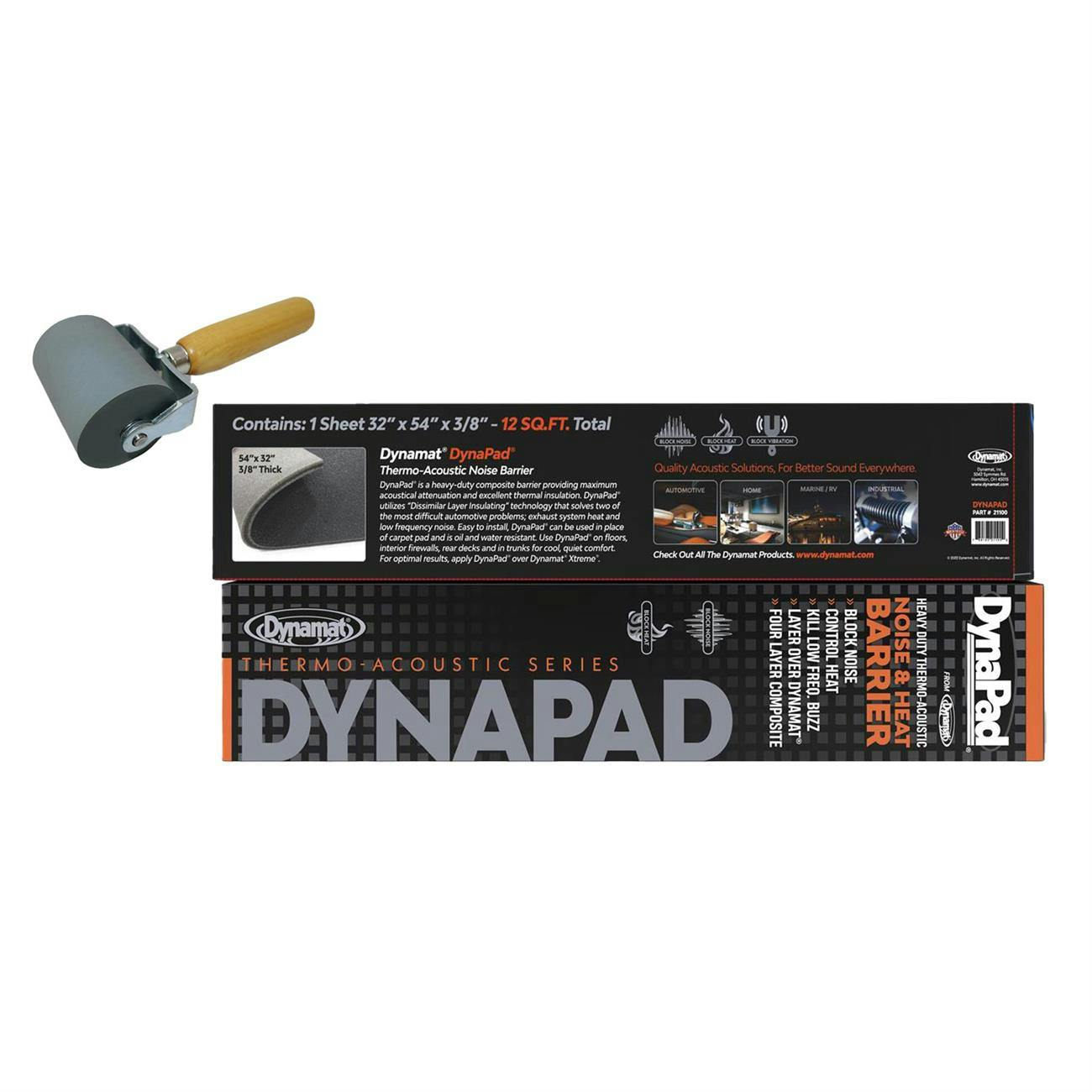 Dynamat Dynapad Insulation 3/8 Inch Thick & 2 Inch Roller