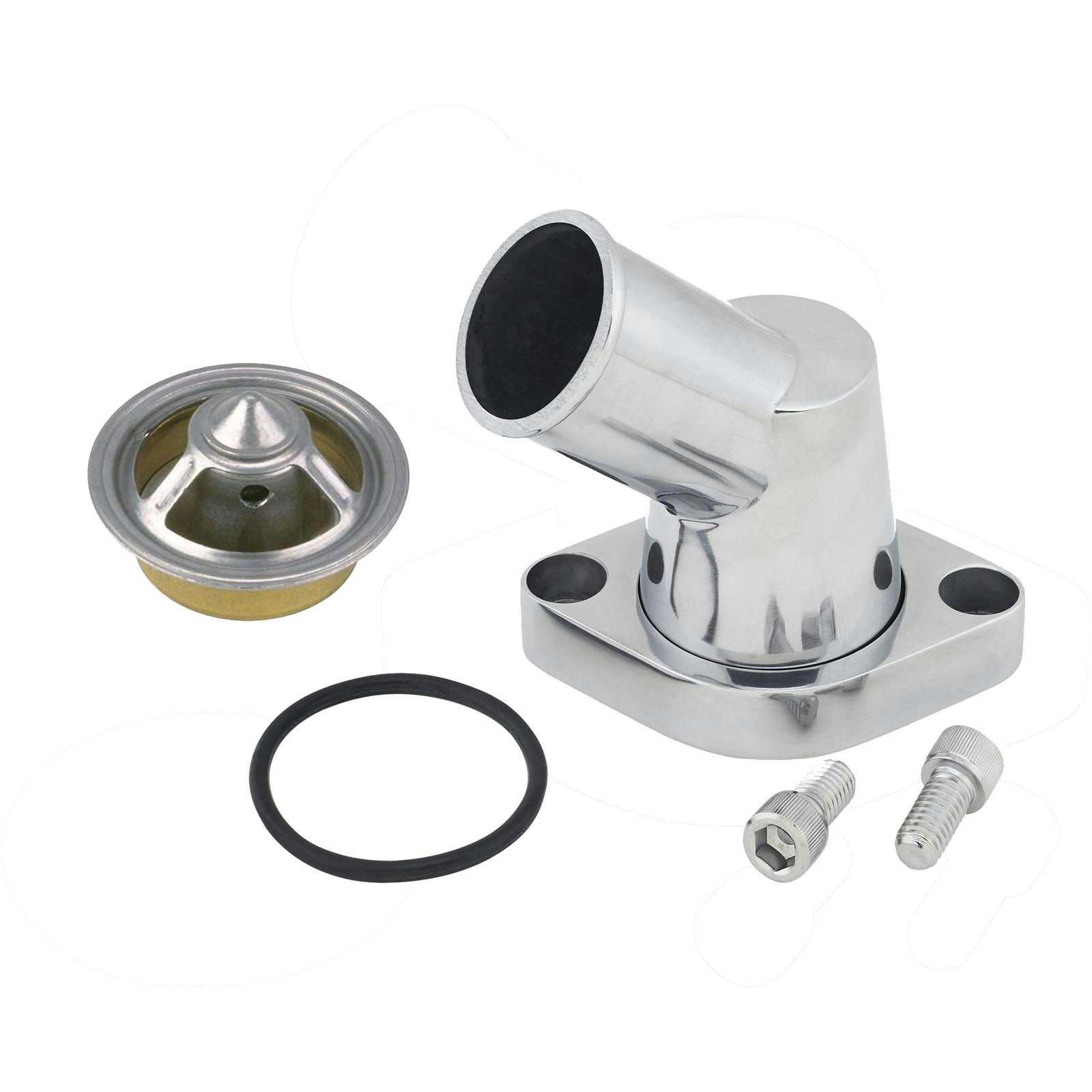 Chevy 45 Degree Pivoting Alum Water Neck & 180 Degree Thermostat