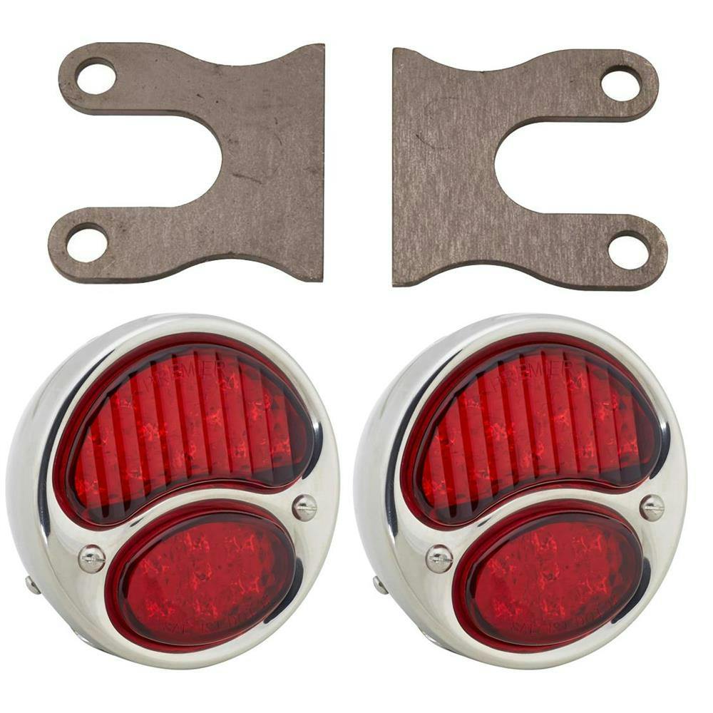 1928-31 Ford Model A LED Tail Light, Polished SS w/Bracket