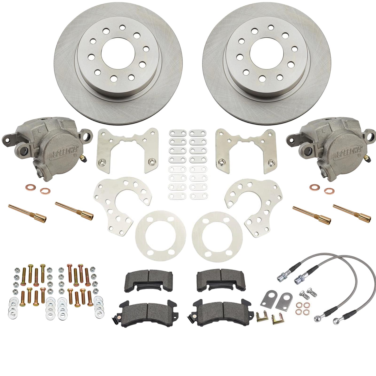 Ford 9 Inch Rearend Bolt-On Rear Disc Brake Kit & SS Brake Hoses