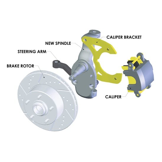 1958-70 Chevy Full Size 2 Inch Drop Spindles, Pair