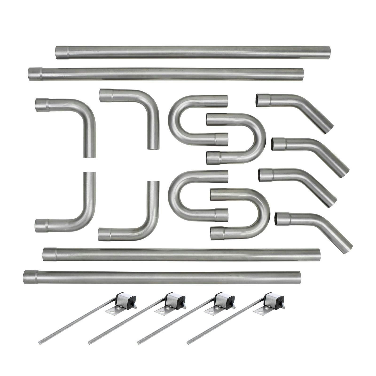 2.5 Inch Racing Dual Exhaust Pipe Tubing Kit, Mild Steel