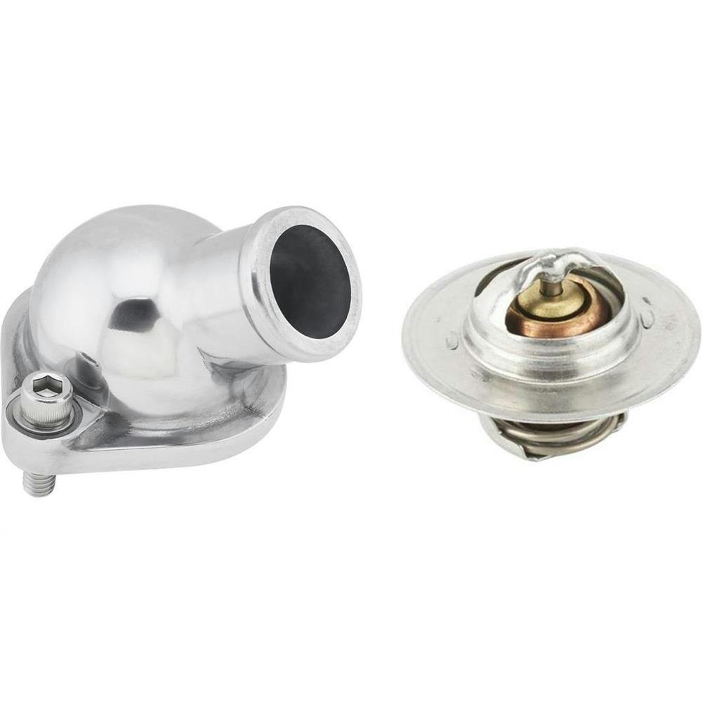 1949-53 Flathead Stock Angle Water Neck & Thermostat