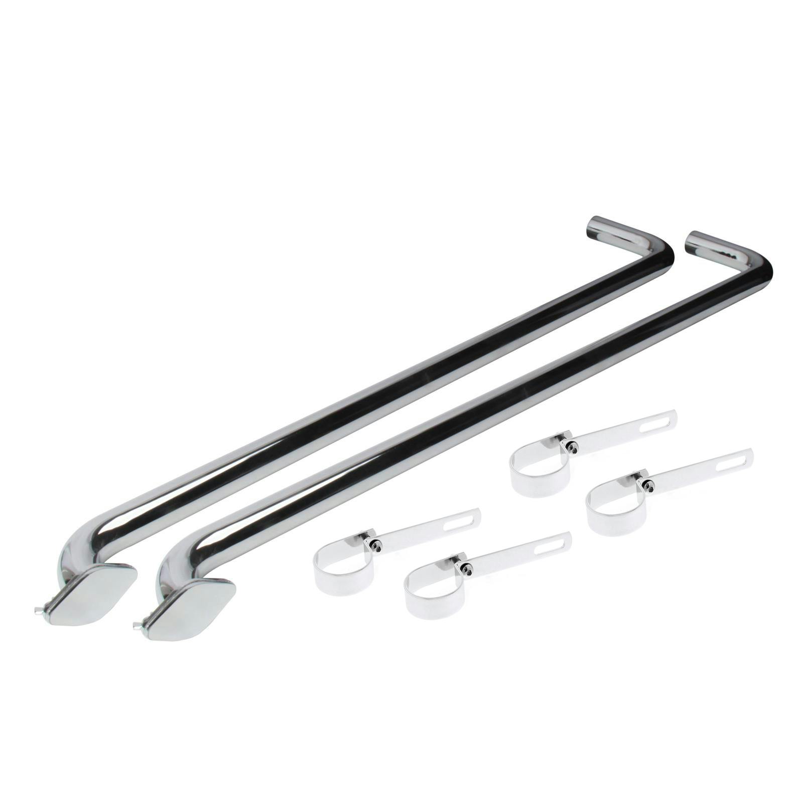 Speedway 70" Polished SS Lake Exhaust Pipes, Mounting Brackets