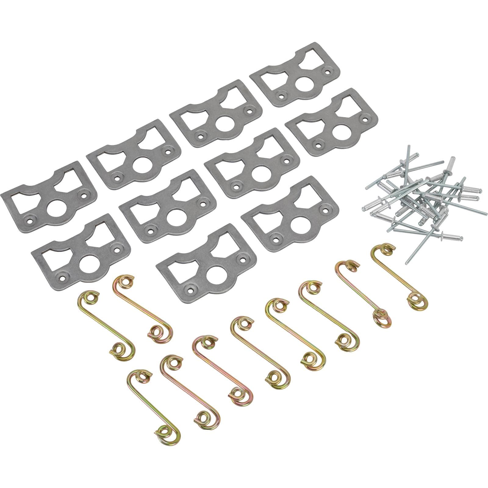 Quarter Turn Fastener Spring Plate, Flat Spring and Rivet Sets Pack/10